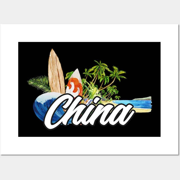 China surf. Surfing the waves of China . Perfect present for mother dad friend him or her Wall Art by SerenityByAlex